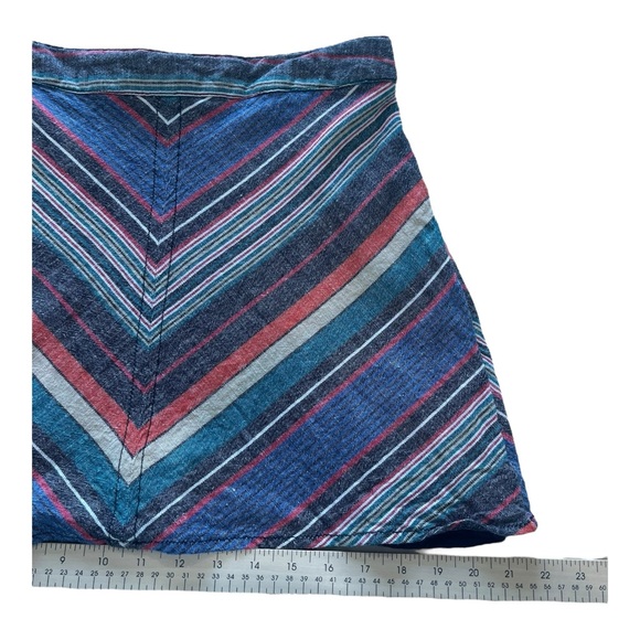 Free People Yours Truly Multicolor Chevron Stripe Mini Skirt Size 4 Boho Retro - Picture 6 of 9
